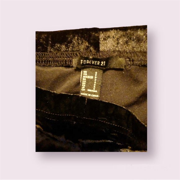 Forever 21 Black Velvet Leggings | Size S - Picture 2 of 2